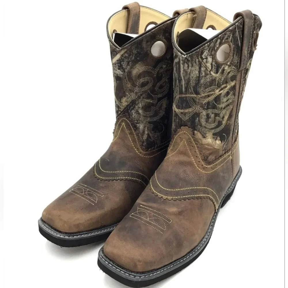 Smoky Mountain Women's 6360 Pawnee Brown Distressed Camo Western Boots -…